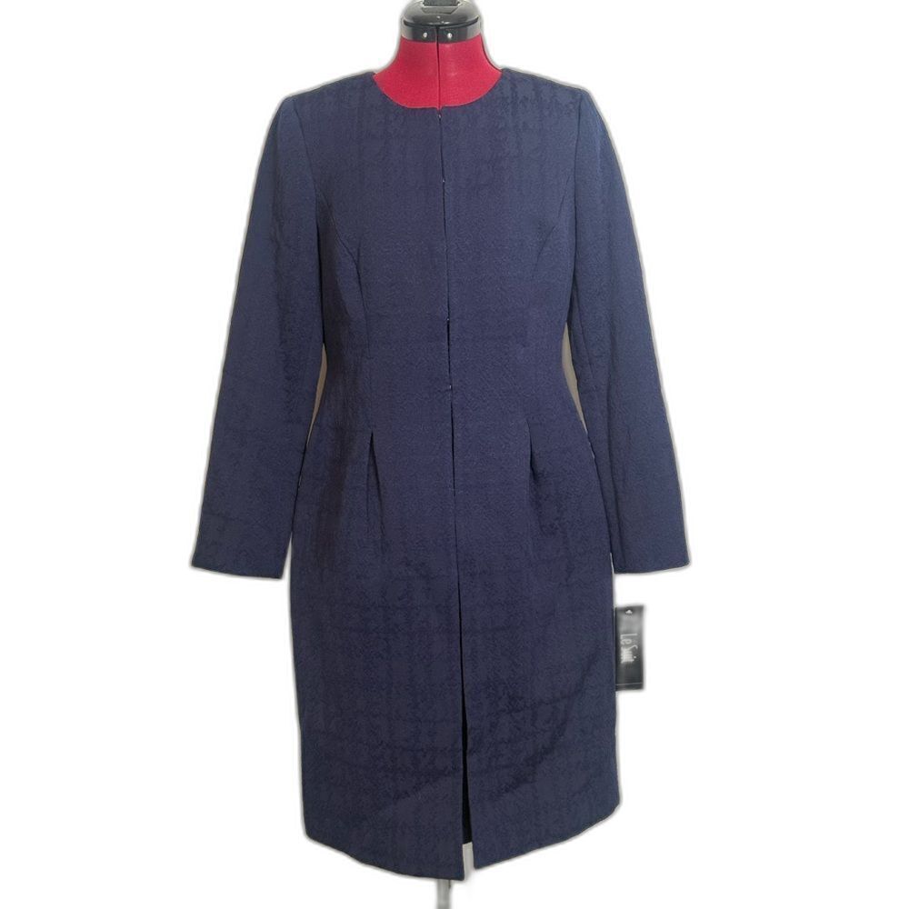 NWT Le Suit Jacket Dress Women's Size 4 Blue 2-Piece Set Blazer & Dress